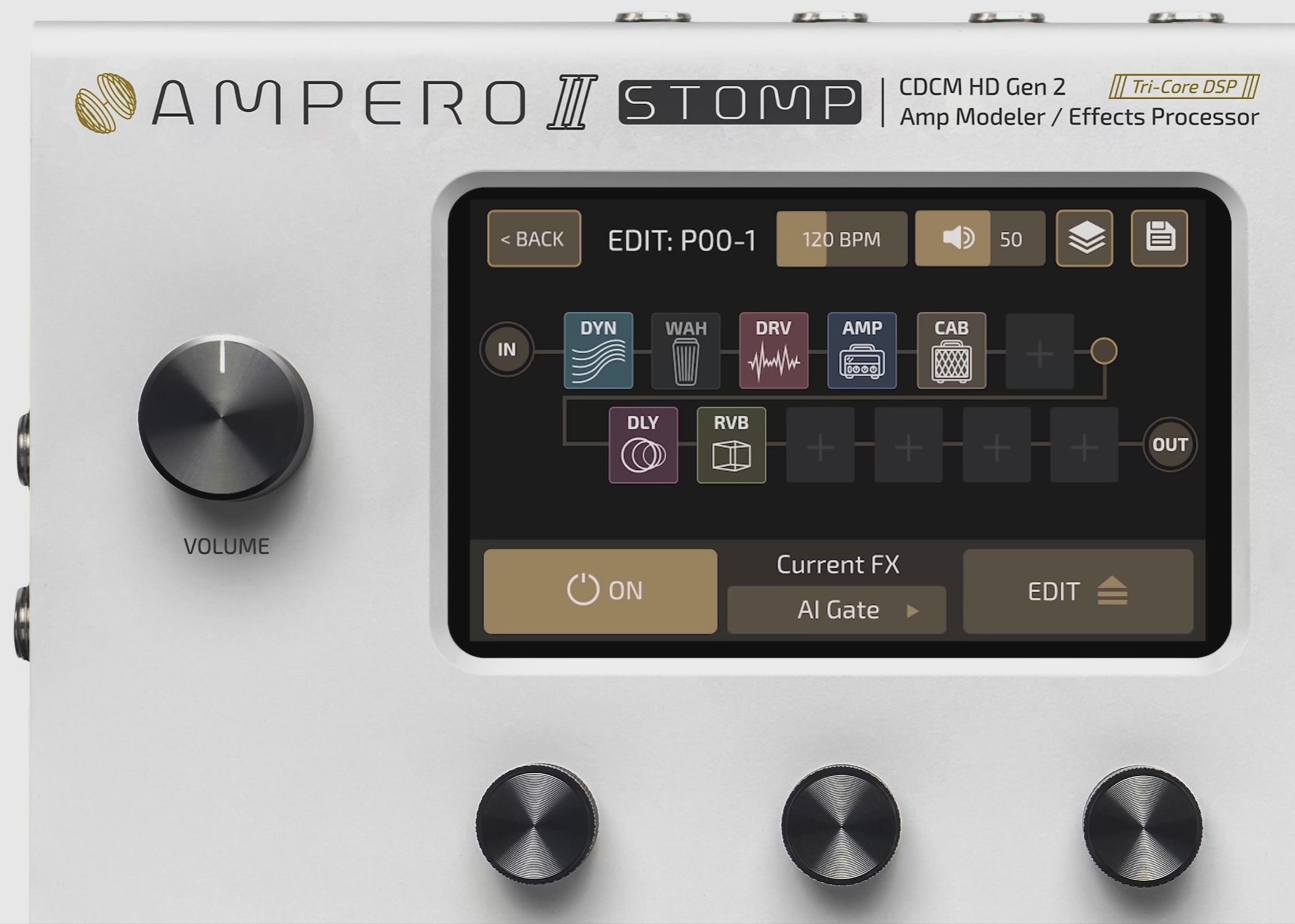Hotone Ampero II Stomp MP-300 – Pro guitar multi-effects in